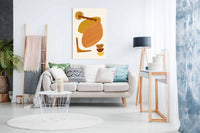 Abstract Collage With Warm Shapes, Pictures for Home Walls, Bedroom, Living Room & Bathroom Decor