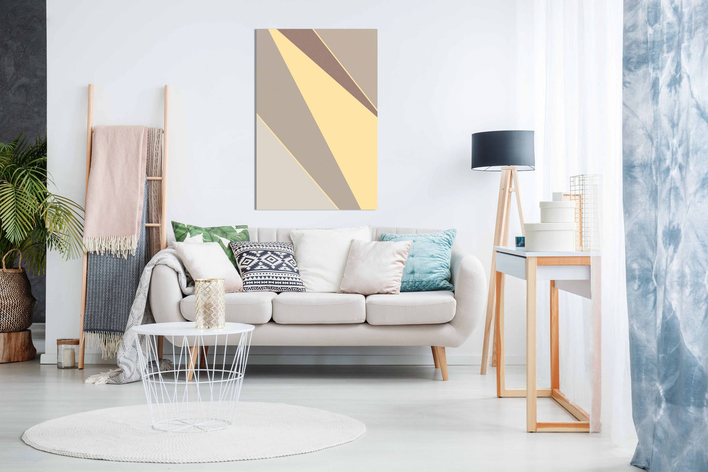 Abstract Shapes Yellow, Pictures for Home Walls, Bedroom, Living Room & Bathroom Decor
