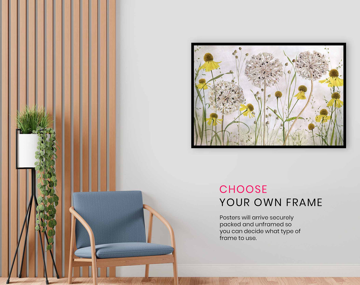 Alliums and heleniums, Pictures for Home Walls, Bedroom, Living Room & Bathroom Decor