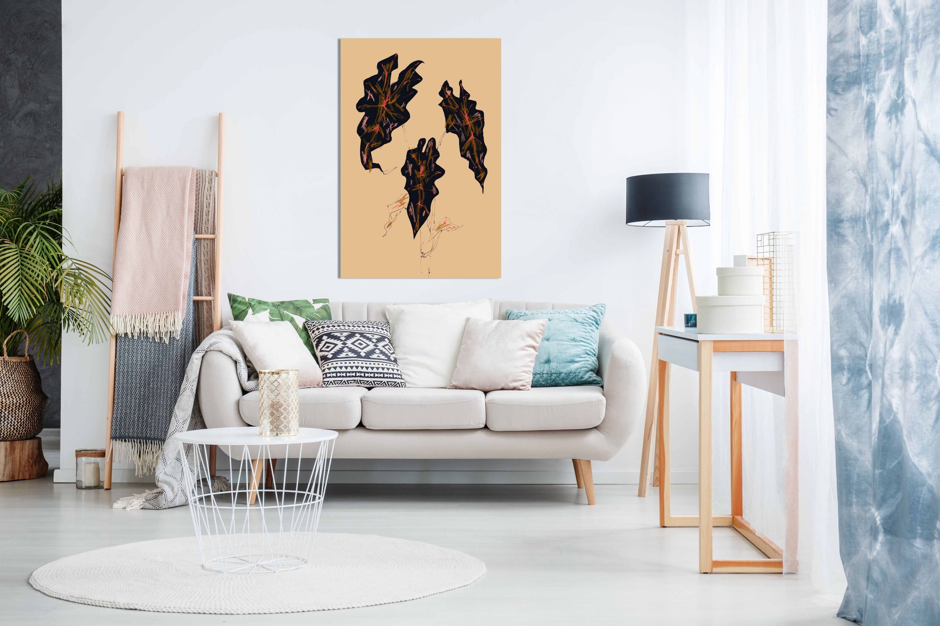 Alocasia Polly Beige, Pictures for Home Walls, Bedroom, Living Room & Bathroom Decor