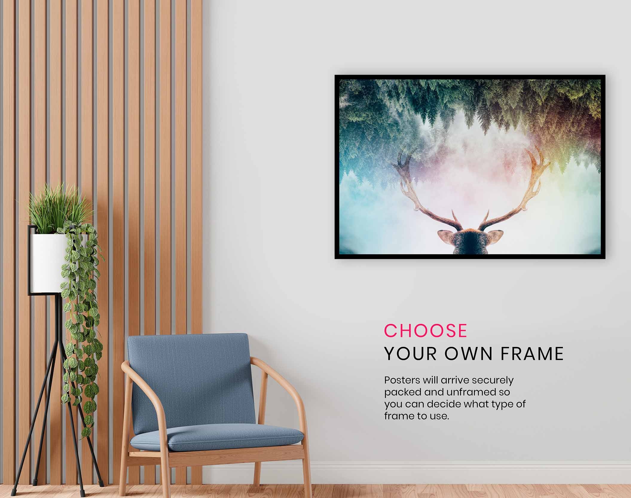 Antler, Pictures for Home Walls, Bedroom, Living Room & Bathroom Decor