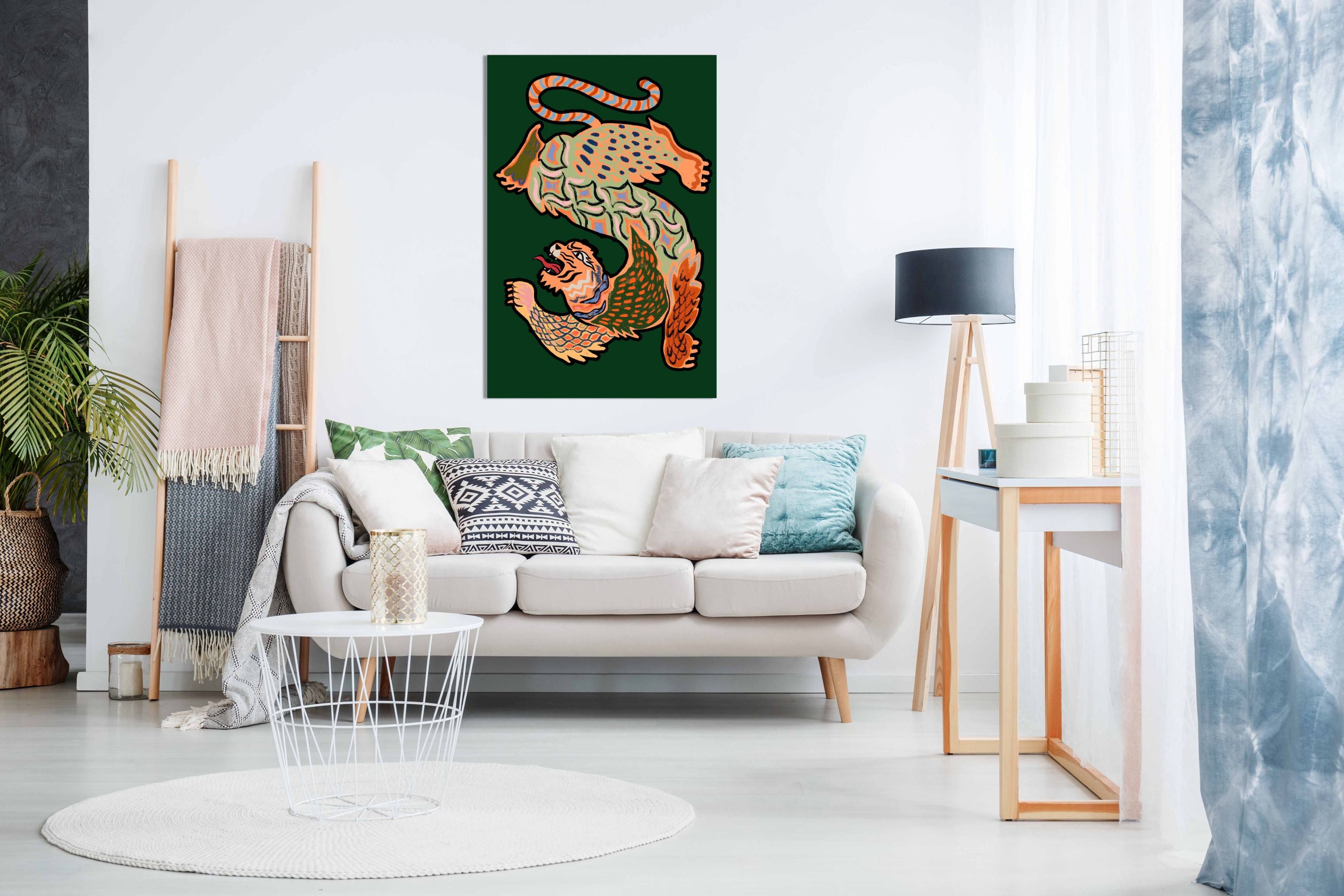 Asiantiger Green, Pictures for Home Walls, Bedroom, Living Room & Bathroom Decor