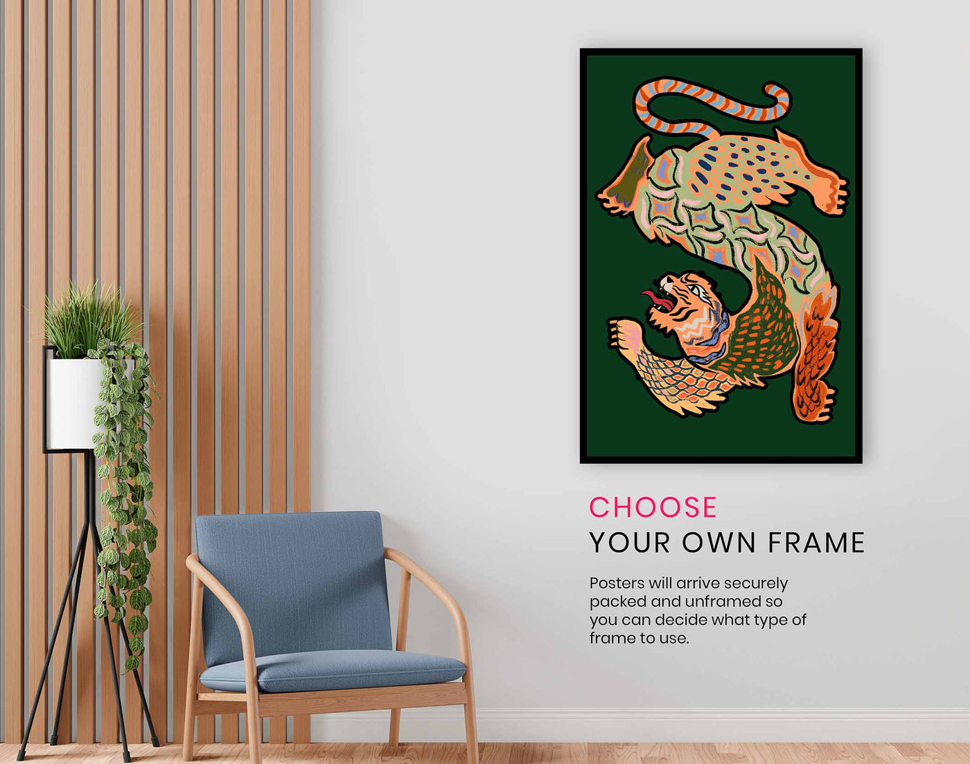 Asiantiger Green, Pictures for Home Walls, Bedroom, Living Room & Bathroom Decor