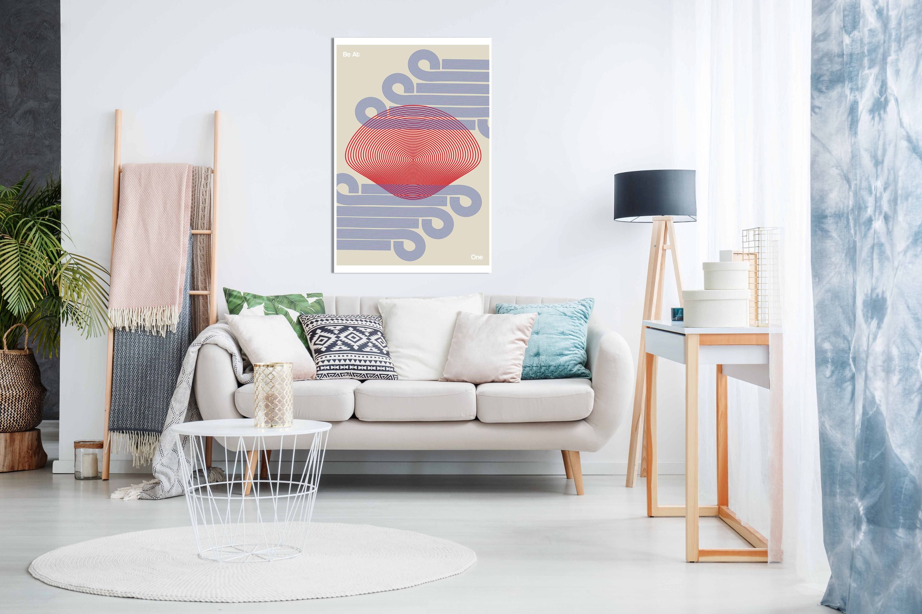 Be At One - Blue, Pictures for Home Walls, Bedroom, Living Room & Bathroom Decor