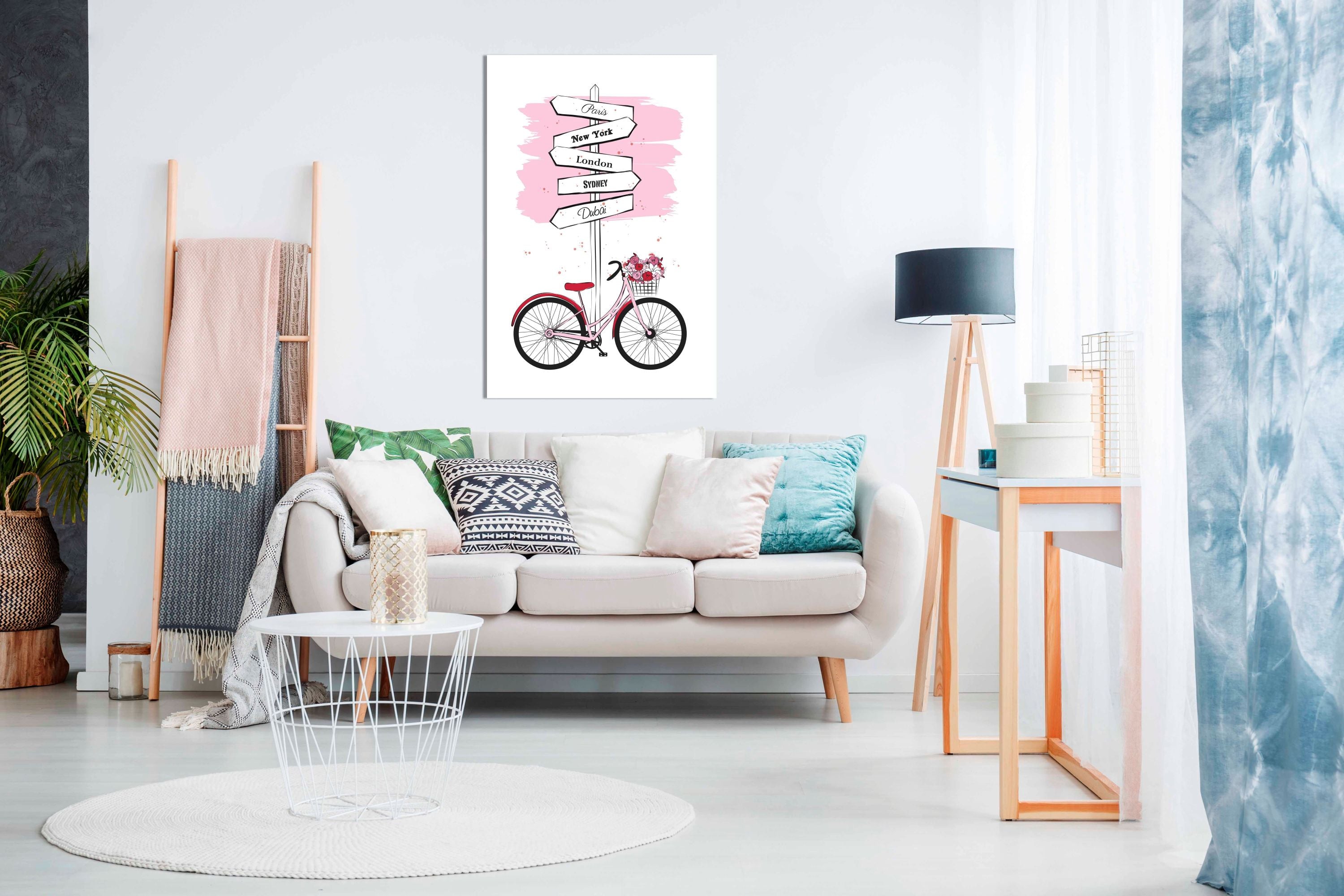 Bike Travels, Pictures for Home Walls, Bedroom, Living Room & Bathroom Decor