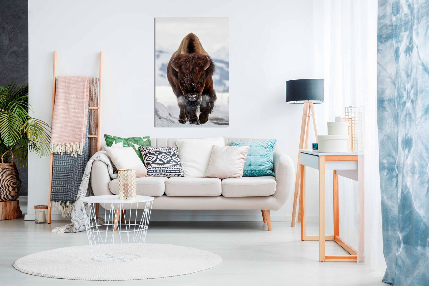 Bison Incoming, Pictures for Home Walls, Bedroom, Living Room & Bathroom Decor