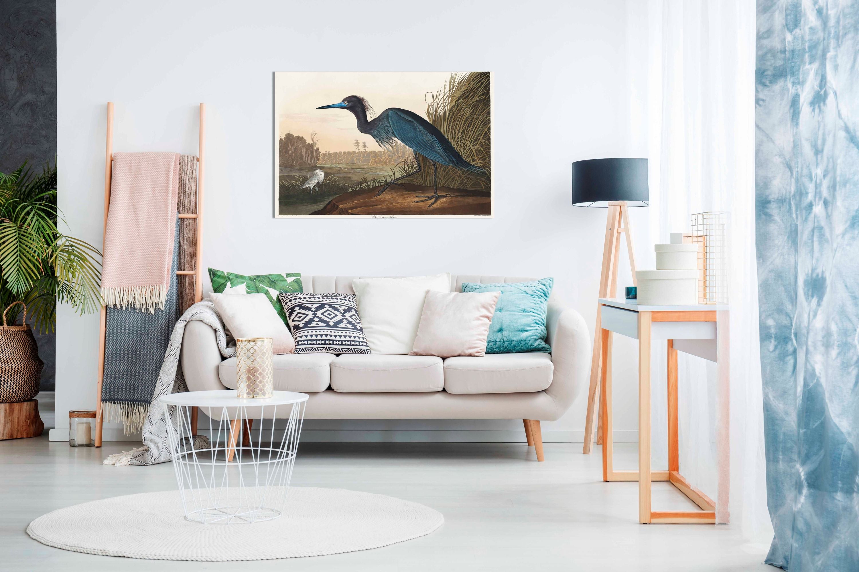 Blue Crane or Heron From Birds of America, Pictures for Home Walls, Bedroom, Living Room & Bathroom Decor