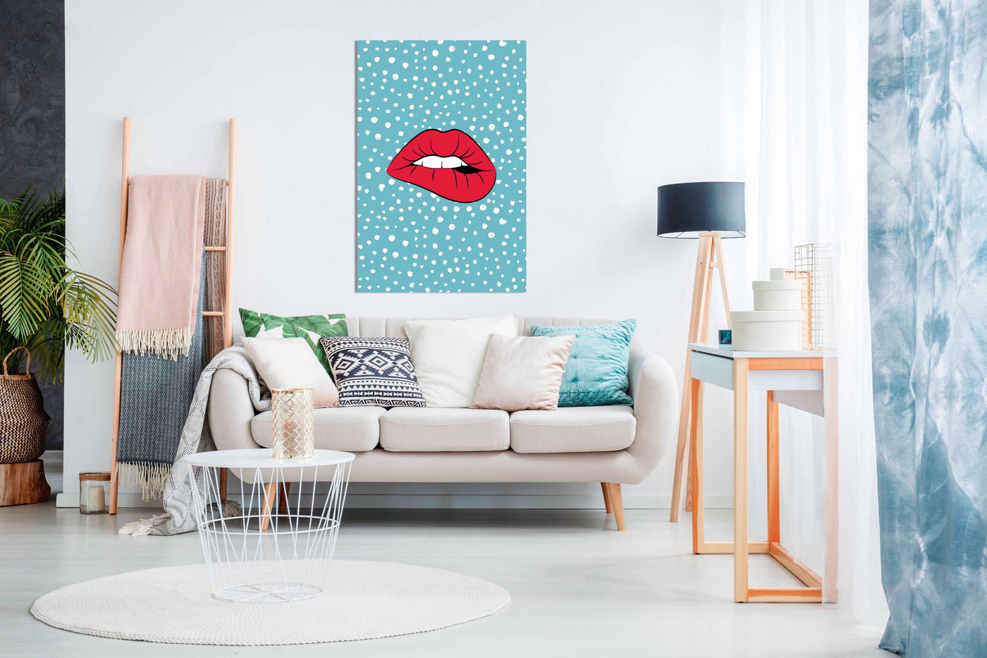 Blue Lips, Pictures for Home Walls, Bedroom, Living Room & Bathroom Decor