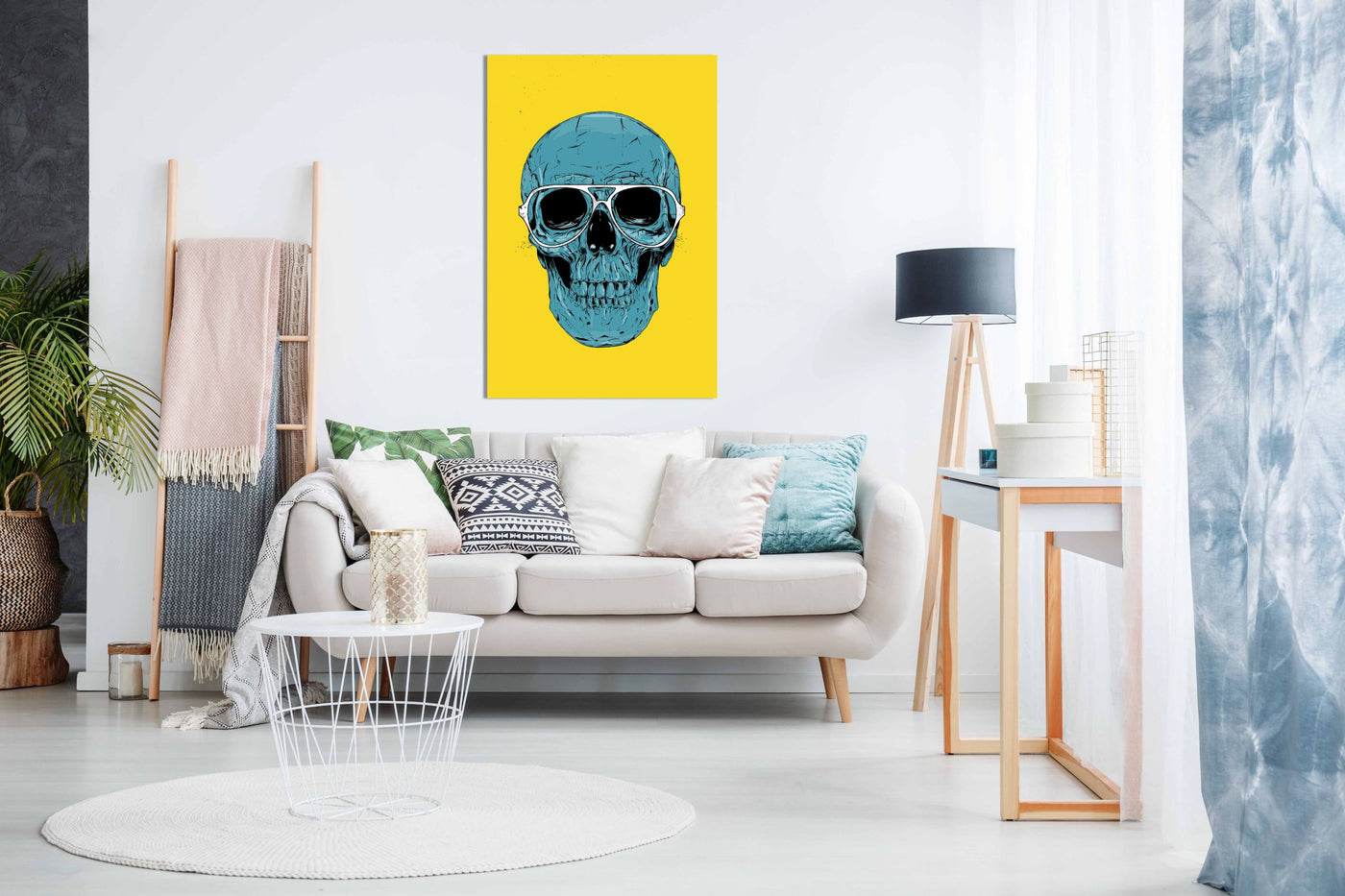 Blue Skull, Pictures for Home Walls, Bedroom, Living Room & Bathroom Decor