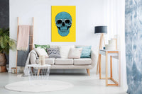 Blue Skull, Pictures for Home Walls, Bedroom, Living Room & Bathroom Decor