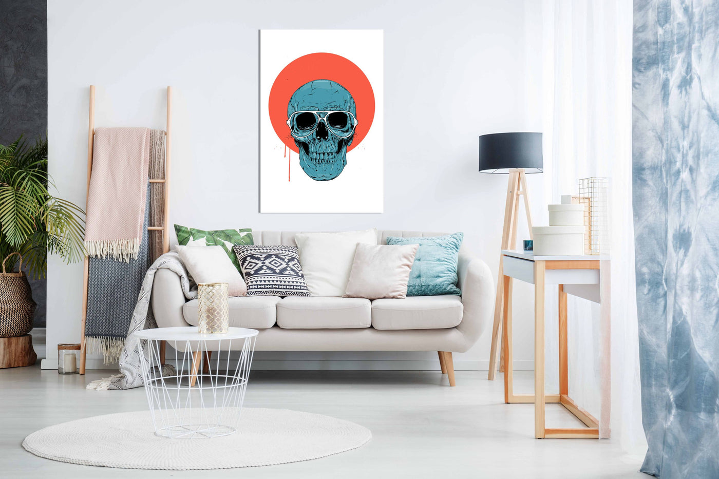 Blue Skull II, Pictures for Home Walls, Bedroom, Living Room & Bathroom Decor