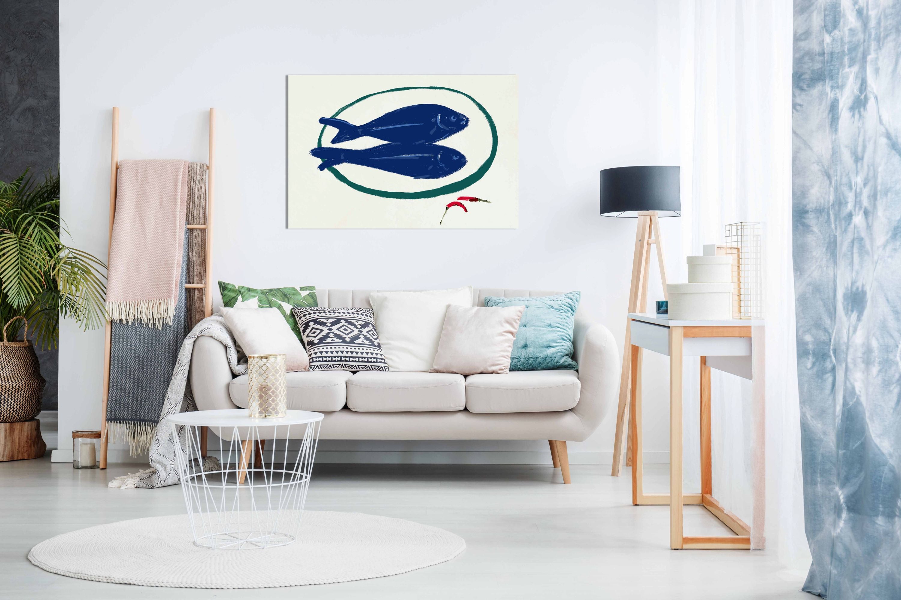 Blue fishes still life, Pictures for Home Walls, Bedroom, Living Room & Bathroom Decor