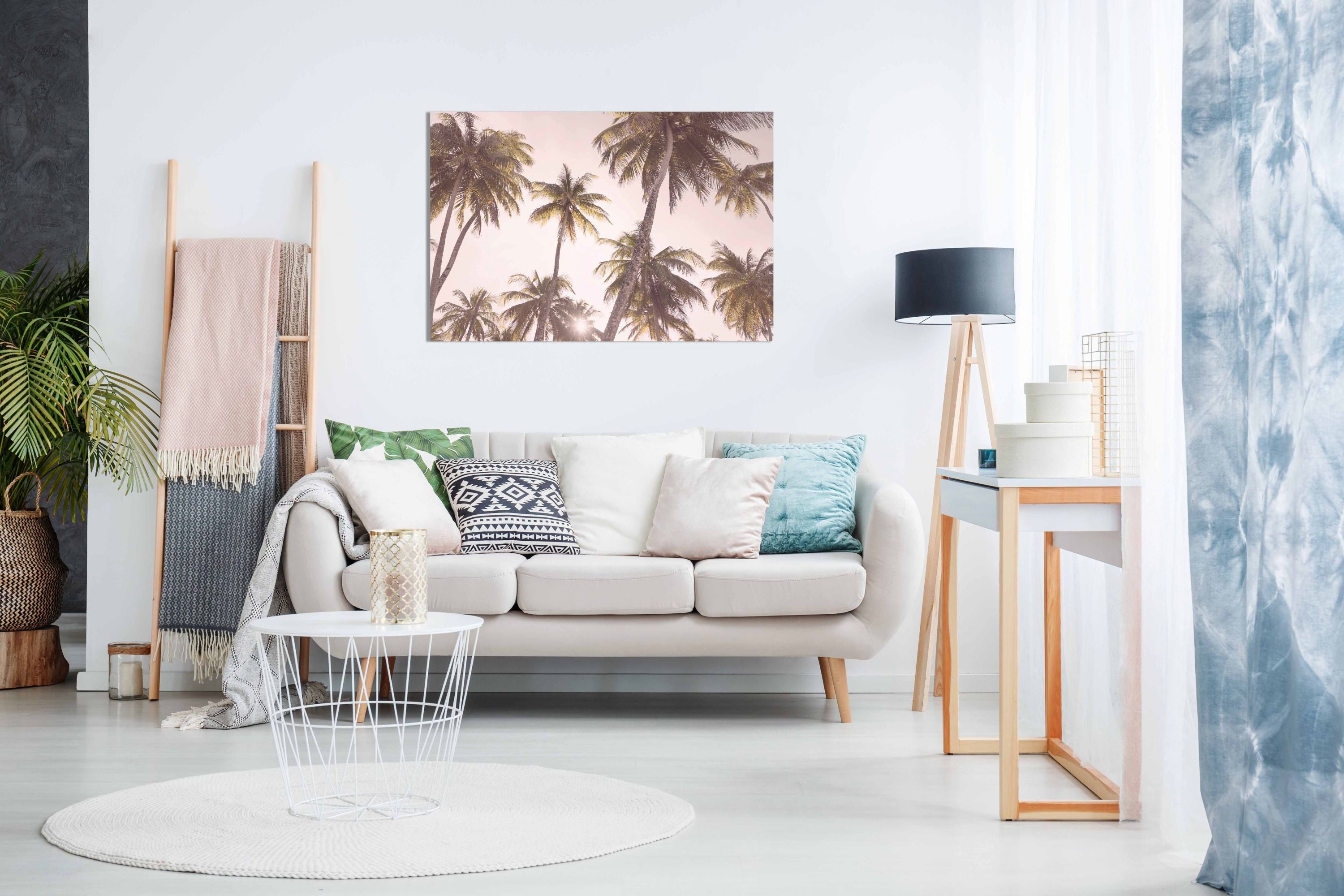 Blush Palm Trees, Pictures for Home Walls, Bedroom, Living Room & Bathroom Decor