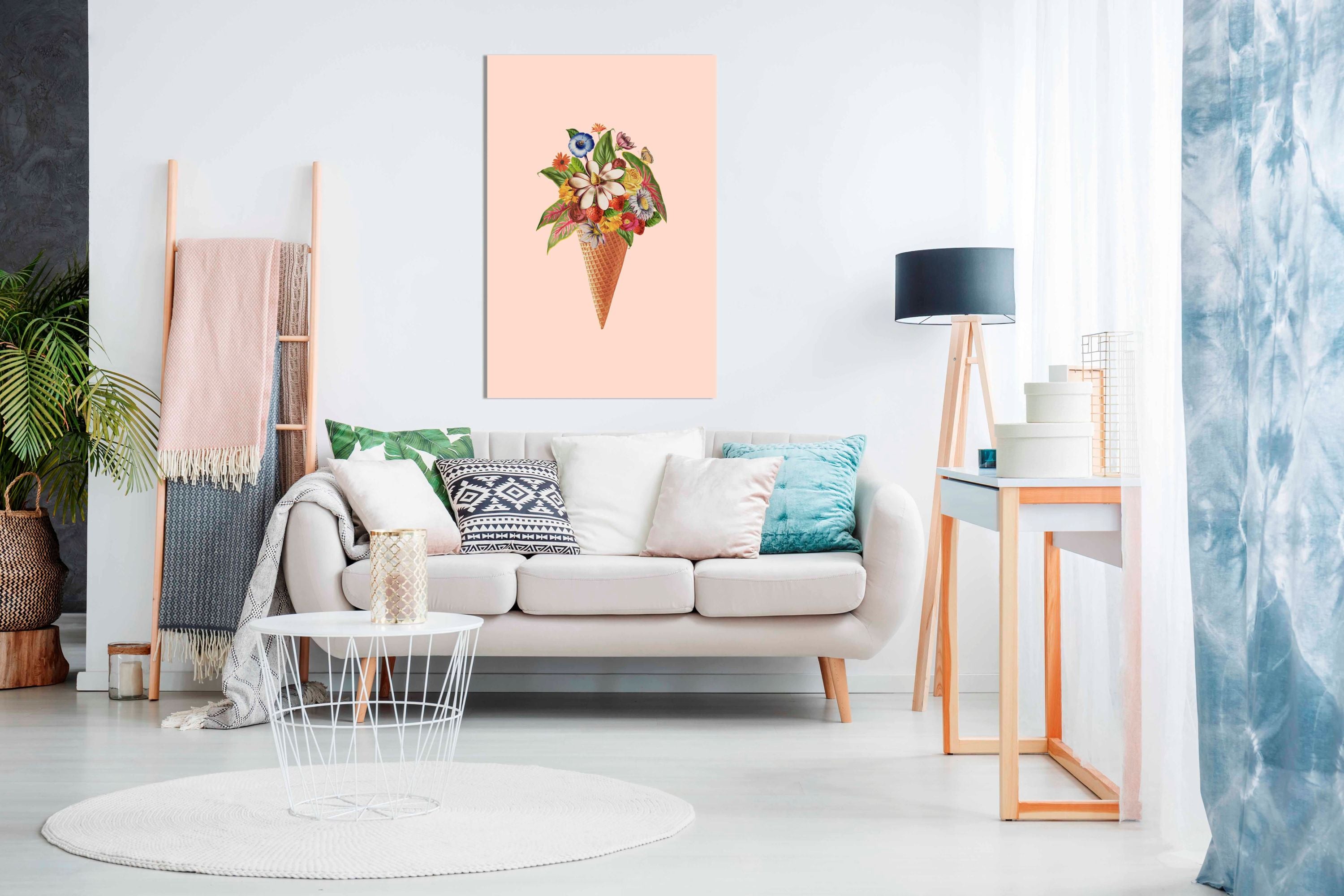 Botanical pink ice cream ,Pictures for Home Walls, Bedroom, Living Room & Bathroom Decor