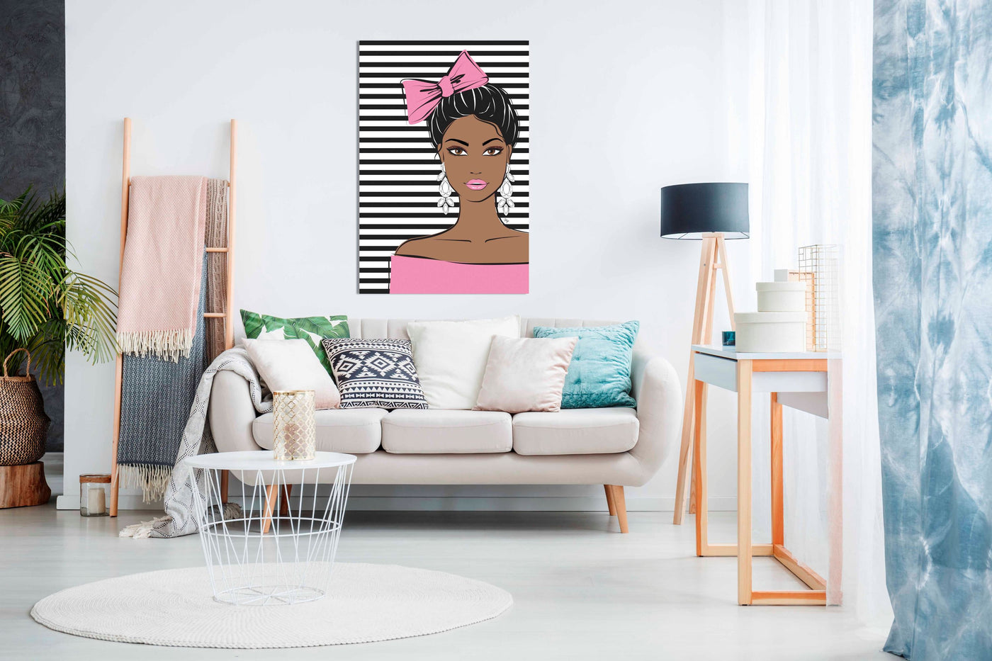 Bow Girl Dark, Pictures for Home Walls, Bedroom, Living Room & Bathroom Decor