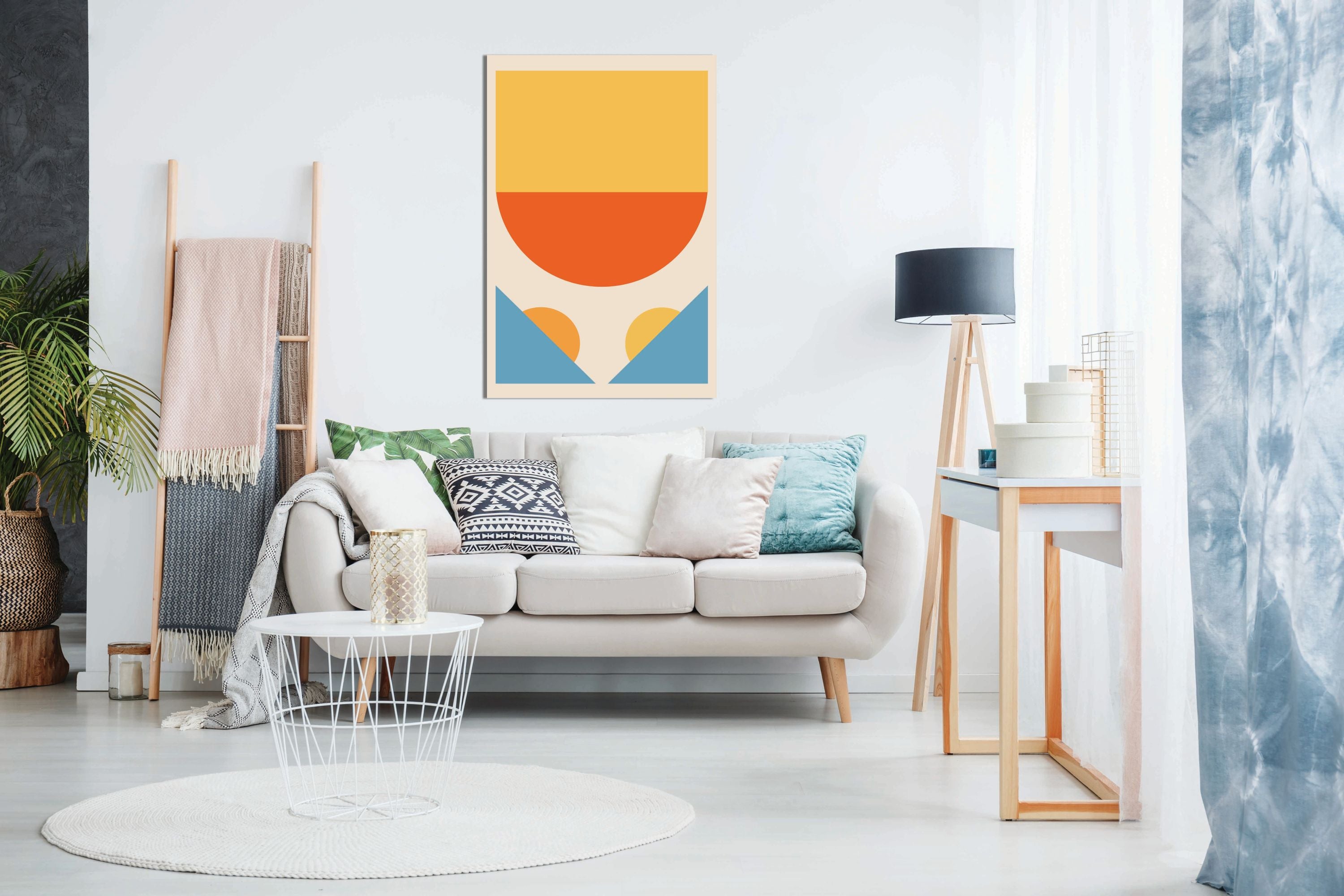 Bright Minimal Shapes Series #1, Pictures for Home Walls, Bedroom, Living Room & Bathroom Decor