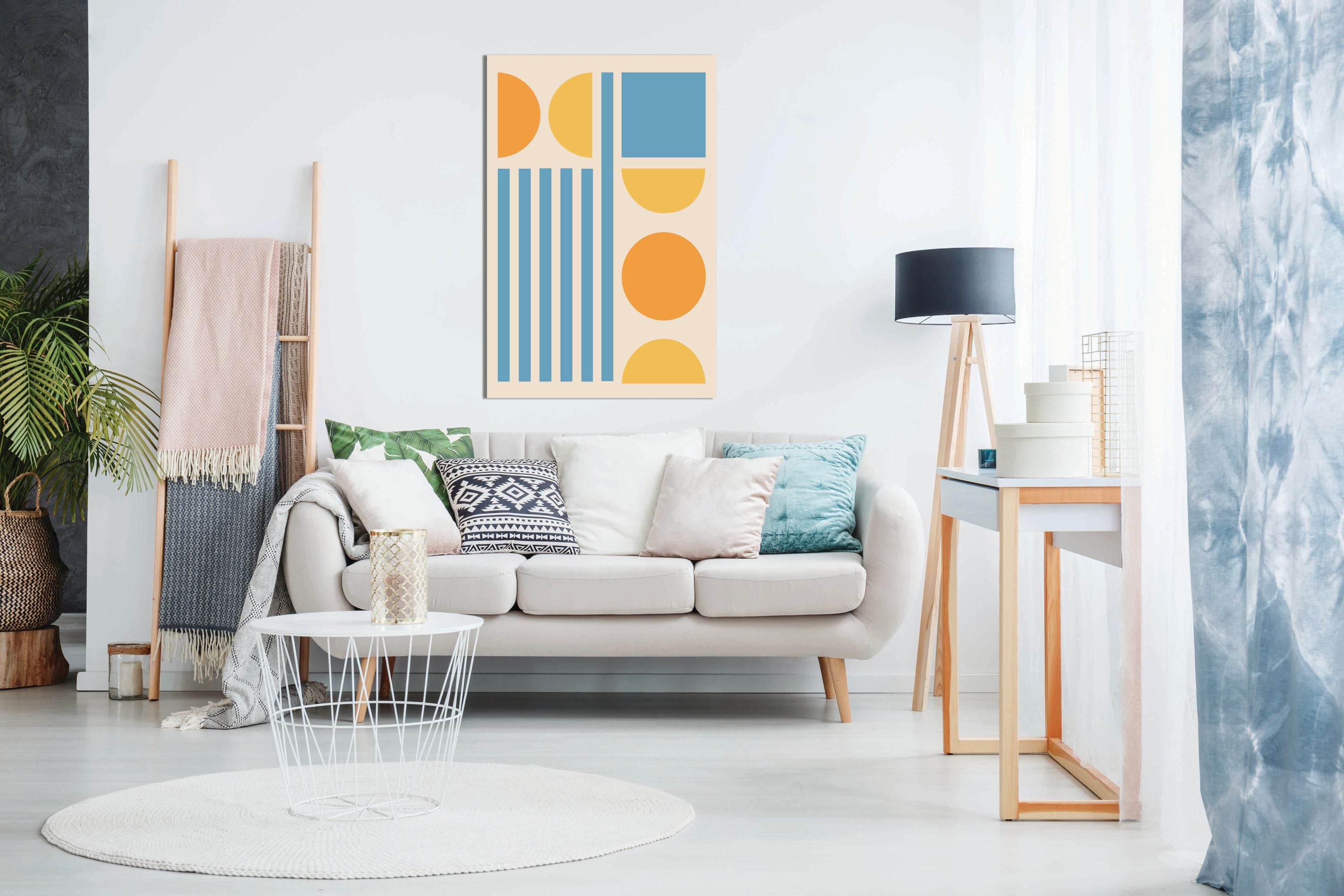 Bright Minimal Shapes Series #3, Pictures for Home Walls, Bedroom, Living Room & Bathroom Decor