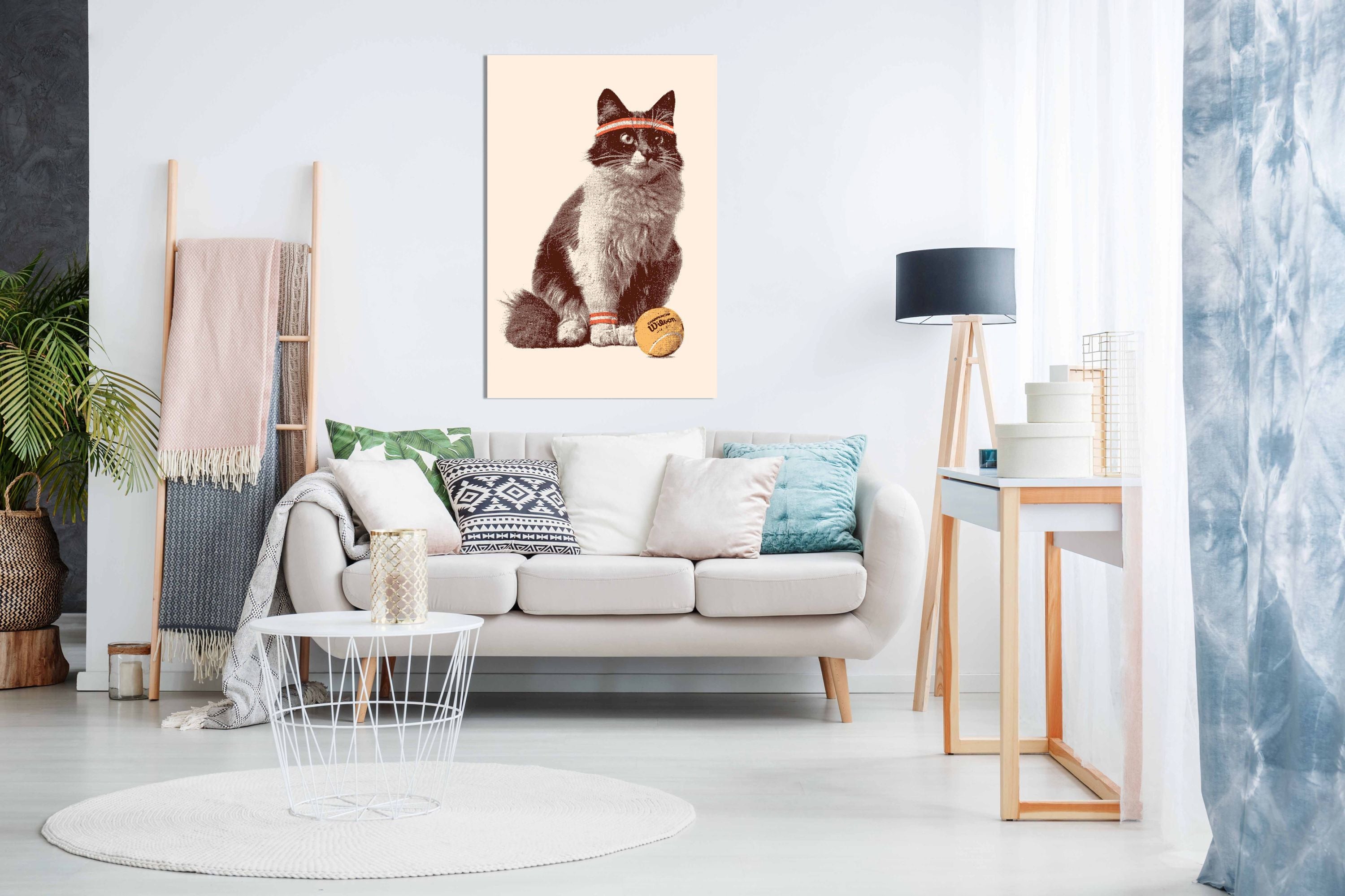 Chat Tennis,  Pictures for Home Walls, Bedroom, Living Room & Bathroom Decor