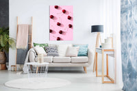 Cherries on pink background, Pictures for Home Walls, Bedroom, Living Room & Bathroom Decor
