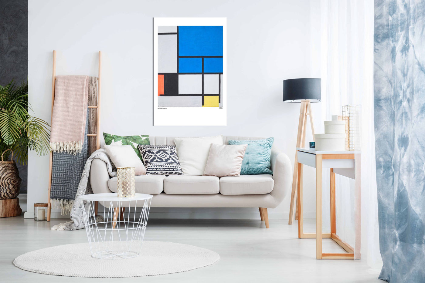 Composition with Large Blue Plane, Pictures for Home Walls, Bedroom, Living Room & Bathroom Decor