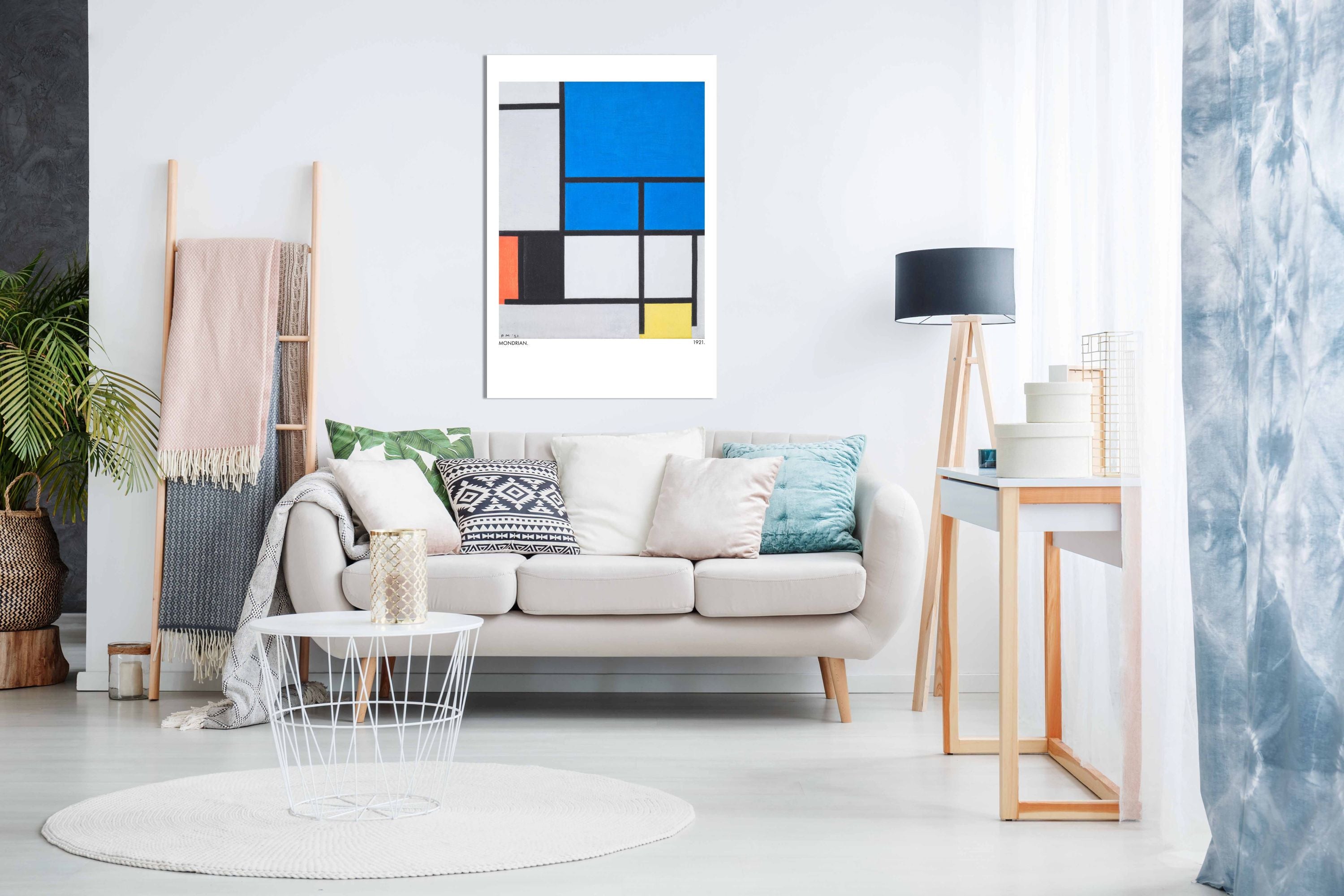 Composition with Large Blue Plane, Pictures for Home Walls, Bedroom, Living Room & Bathroom Decor
