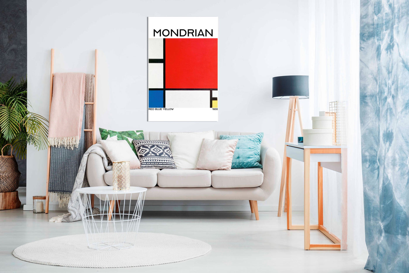 Composition with Red, Pictures for Home Walls, Bedroom, Living Room & Bathroom Decor