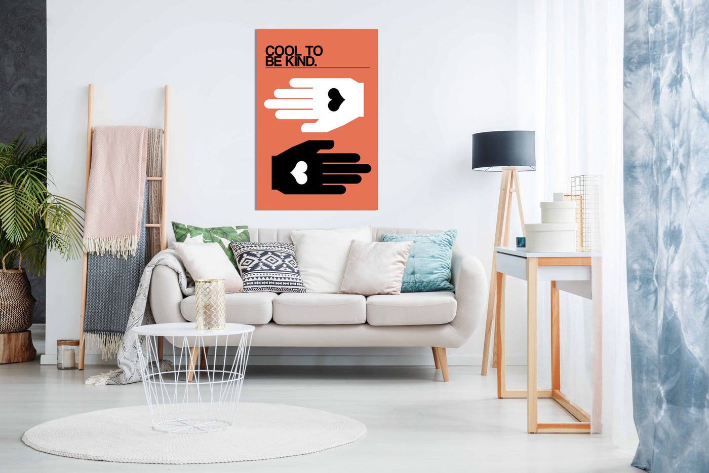 Cool To Be Kind Salmon, Pictures for Home Walls, Bedroom, Living Room & Bathroom Decor