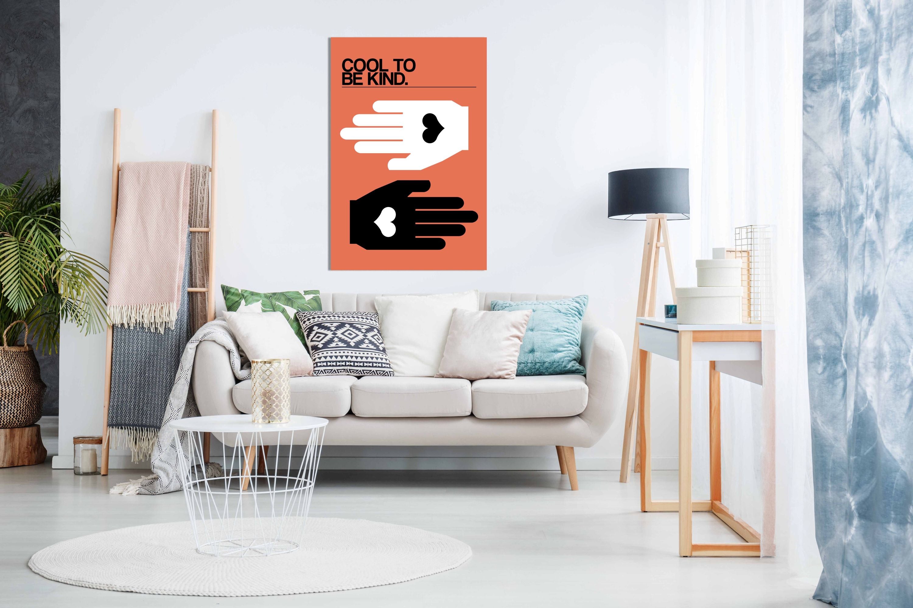 Cool To Be Kind Salmon, Pictures for Home Walls, Bedroom, Living Room & Bathroom Decor