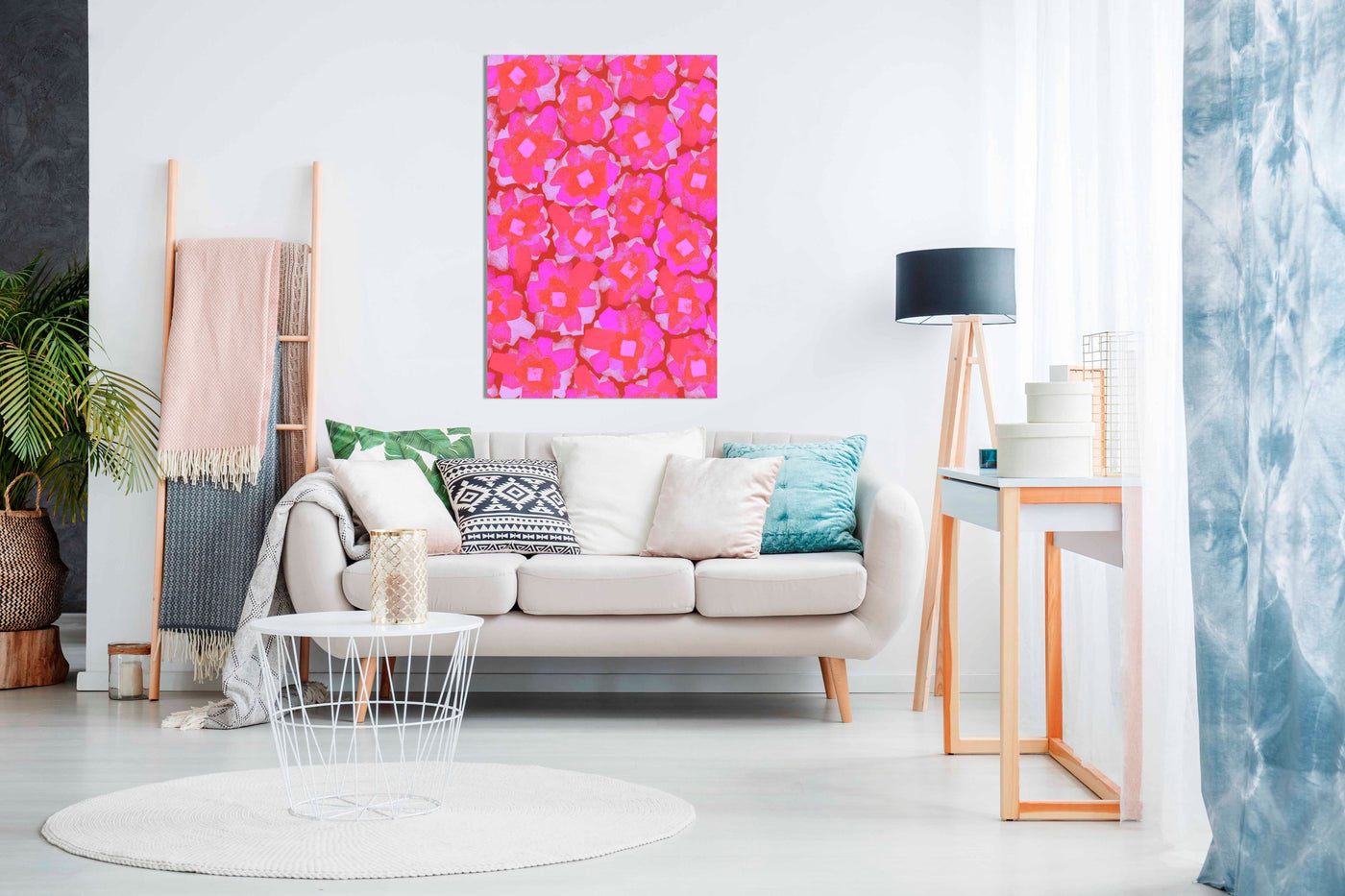 Cute Pink Blossom Pattern, Pictures for Home Walls, Bedroom, Living Room & Bathroom Decor