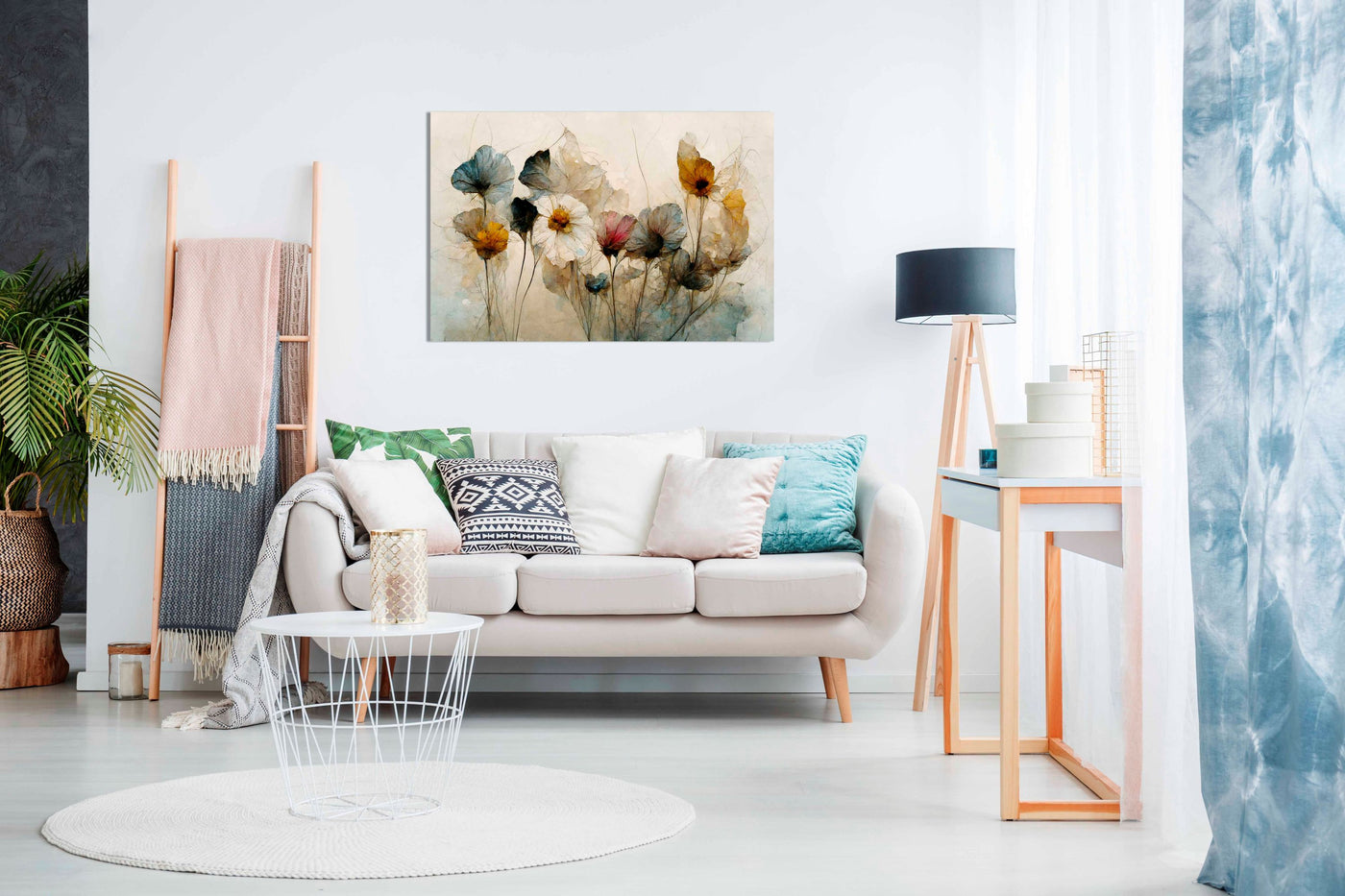 Dry Flower Bouquet, Pictures for Home Walls, Bedroom, Living Room & Bathroom Decor