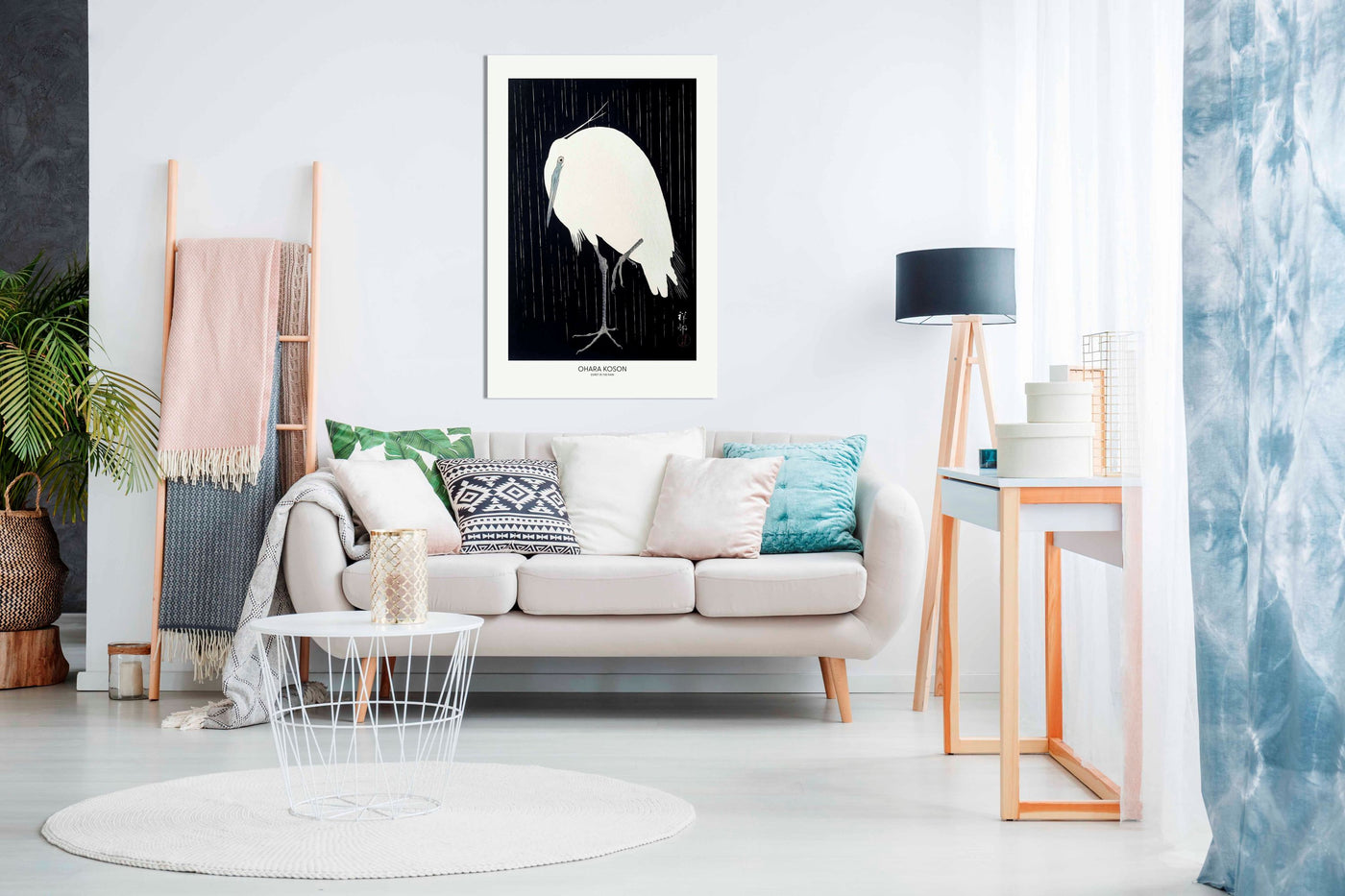 Egret In The Rain, Pictures for Home Walls, Bedroom, Living Room & Bathroom Decor