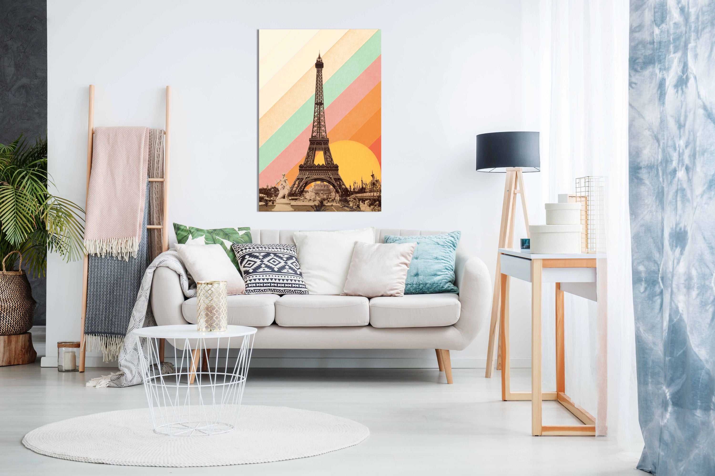 Eiffel Tower Rainbow, Pictures for Home Walls, Bedroom, Living Room & Bathroom Decor