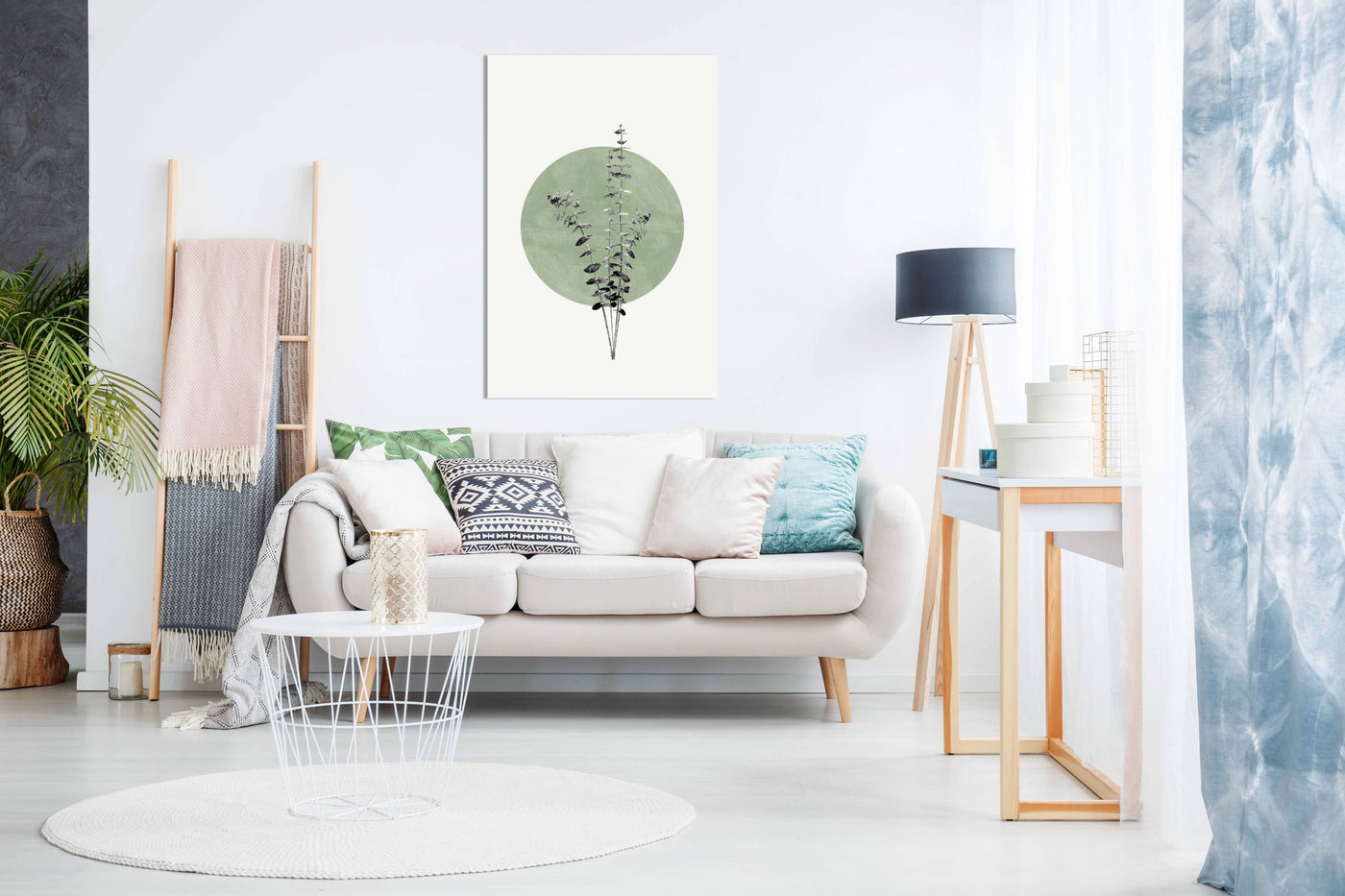 Eucalyptus and Green Moon, Pictures for Home Walls, Bedroom, Living Room & Bathroom Decor