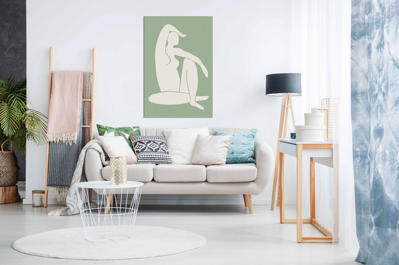Figure Matisse Style Green, Pictures for Home Walls, Bedroom, Living Room & Bathroom Decor