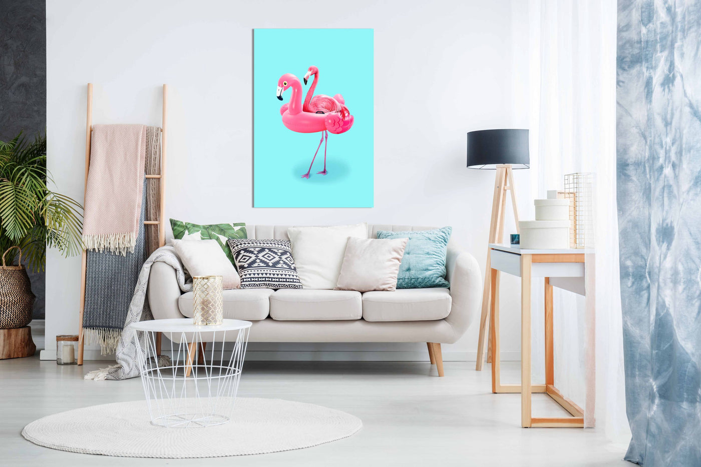 Flamingo on Resort, Pictures for Home Walls, Bedroom, Living Room & Bathroom Decor