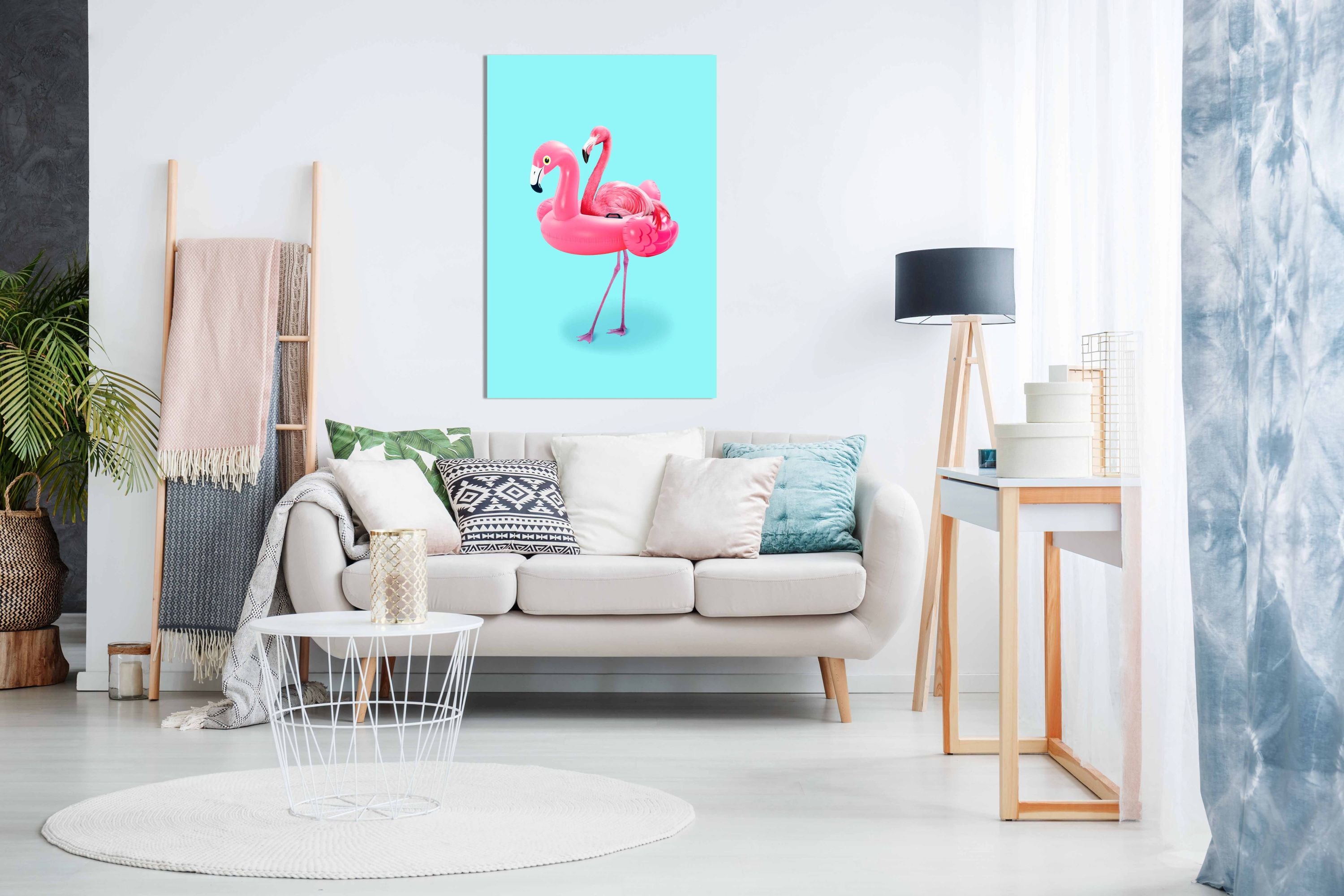 Flamingo on Resort, Pictures for Home Walls, Bedroom, Living Room & Bathroom Decor