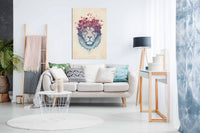 Floral lion, Pictures for Home Walls, Bedroom, Living Room & Bathroom Decor