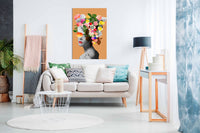 Floral portrait Canvas Print, Pictures for Home Walls, Bedroom, Living Room & Bathroom Decor