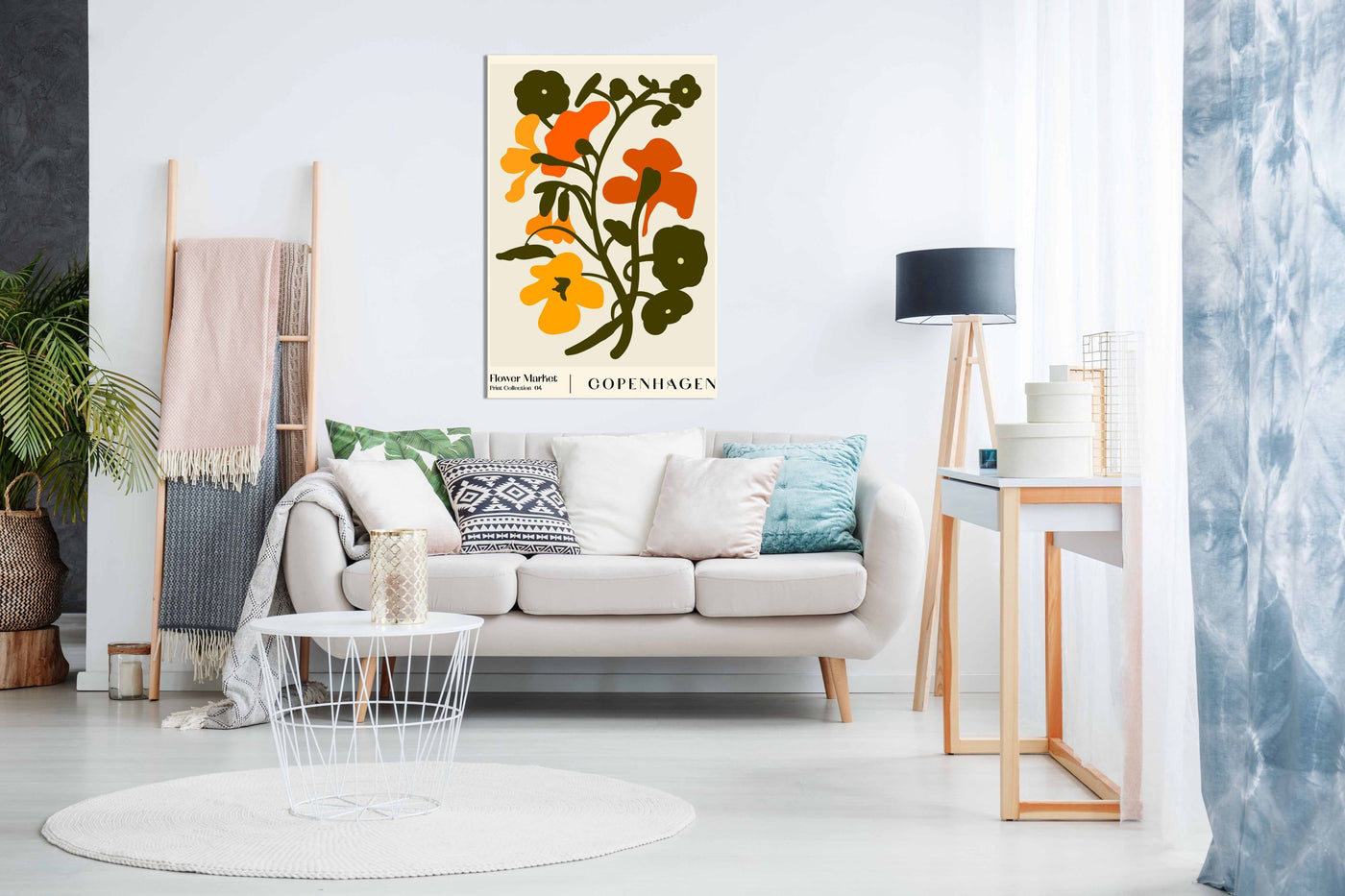 Flower Market. Copenhagen Canvas Print, Pictures for Home Walls, Bedroom, Living Room & Bathroom Decor