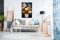Flowers At Night Canvas Print, Pictures for Home Walls, Bedroom, Living Room & Bathroom Decor