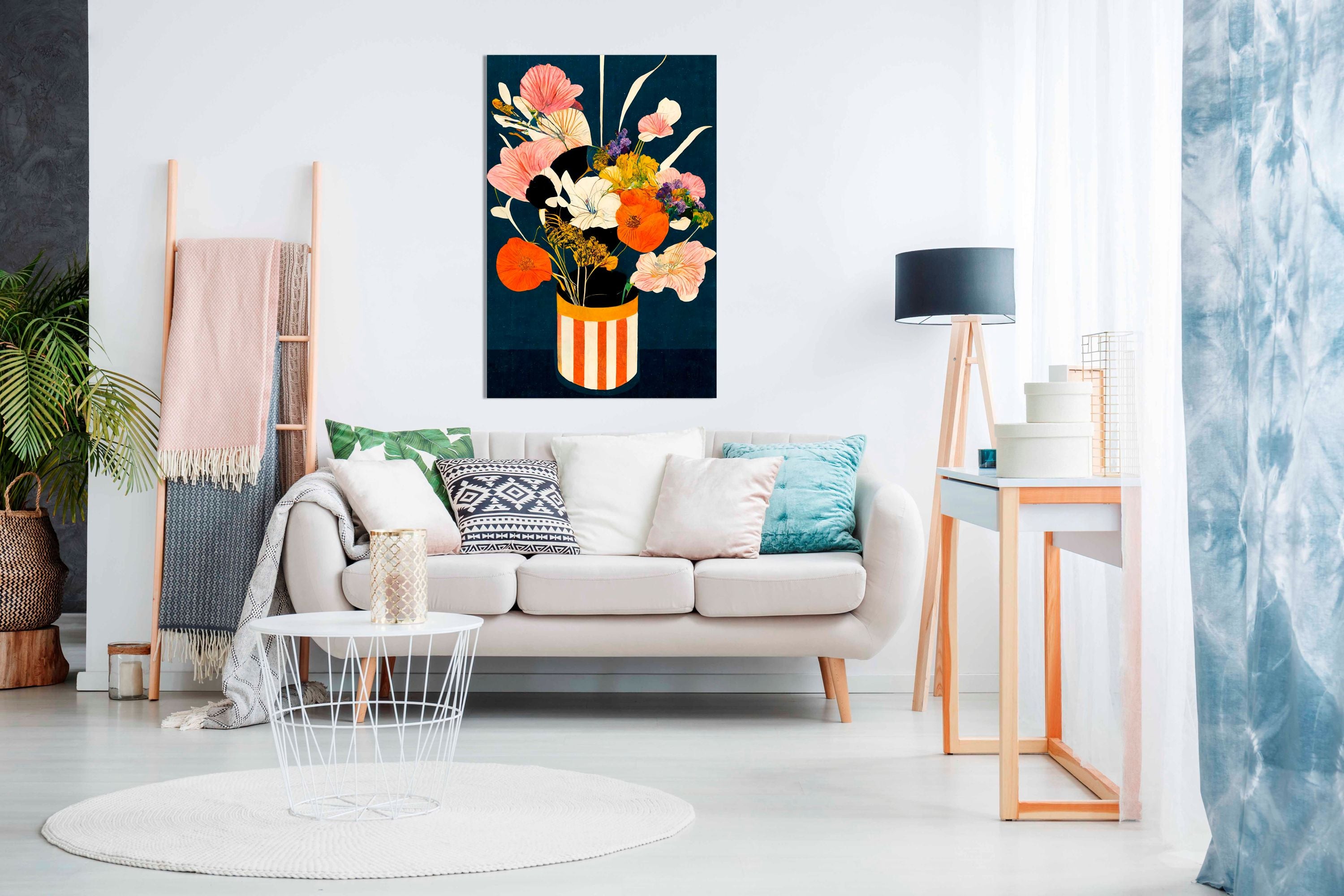 Flowers At Night Canvas Print, Pictures for Home Walls, Bedroom, Living Room & Bathroom Decor