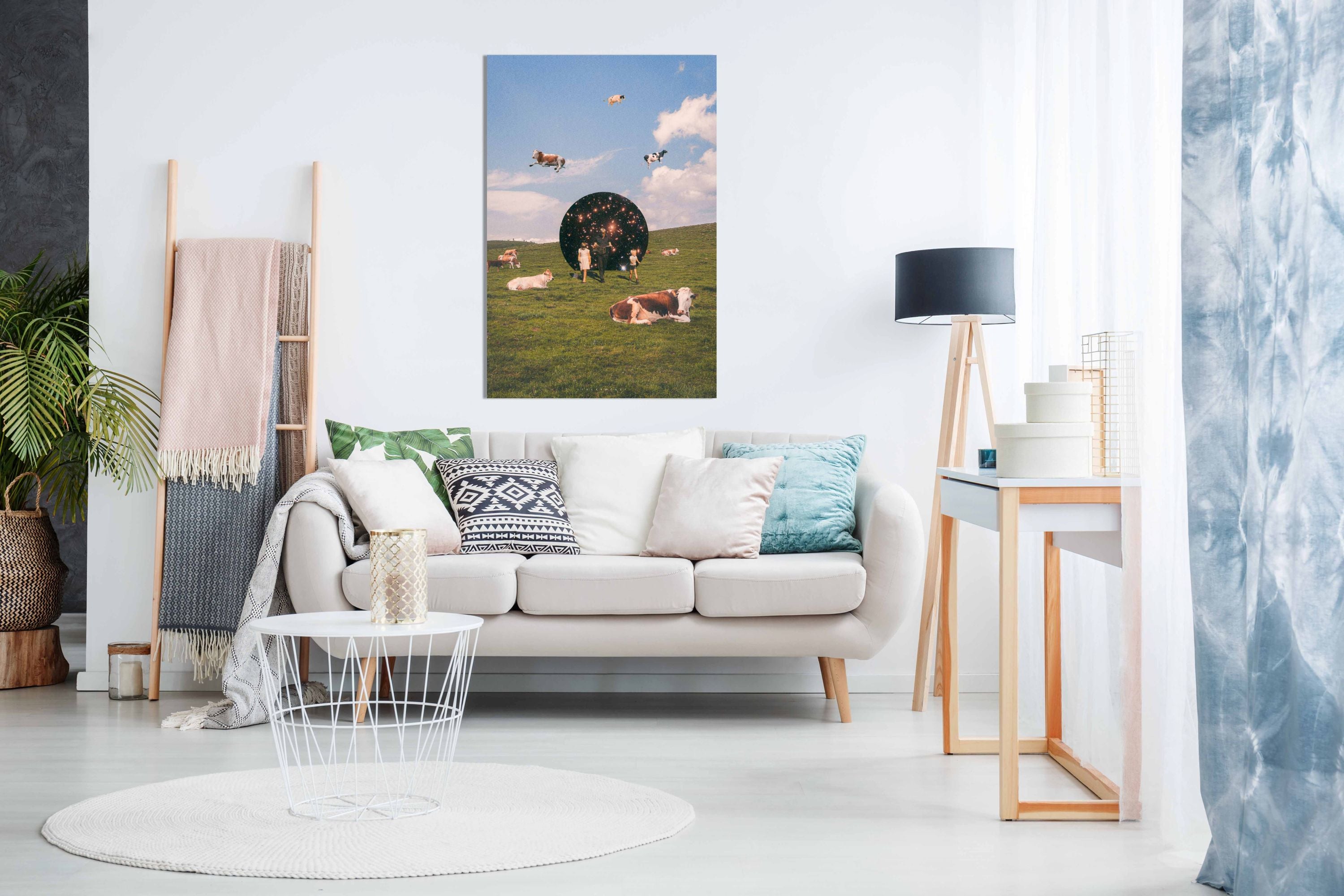 Flying Cows, Pictures for Home Walls, Bedroom, Living Room & Bathroom Decor