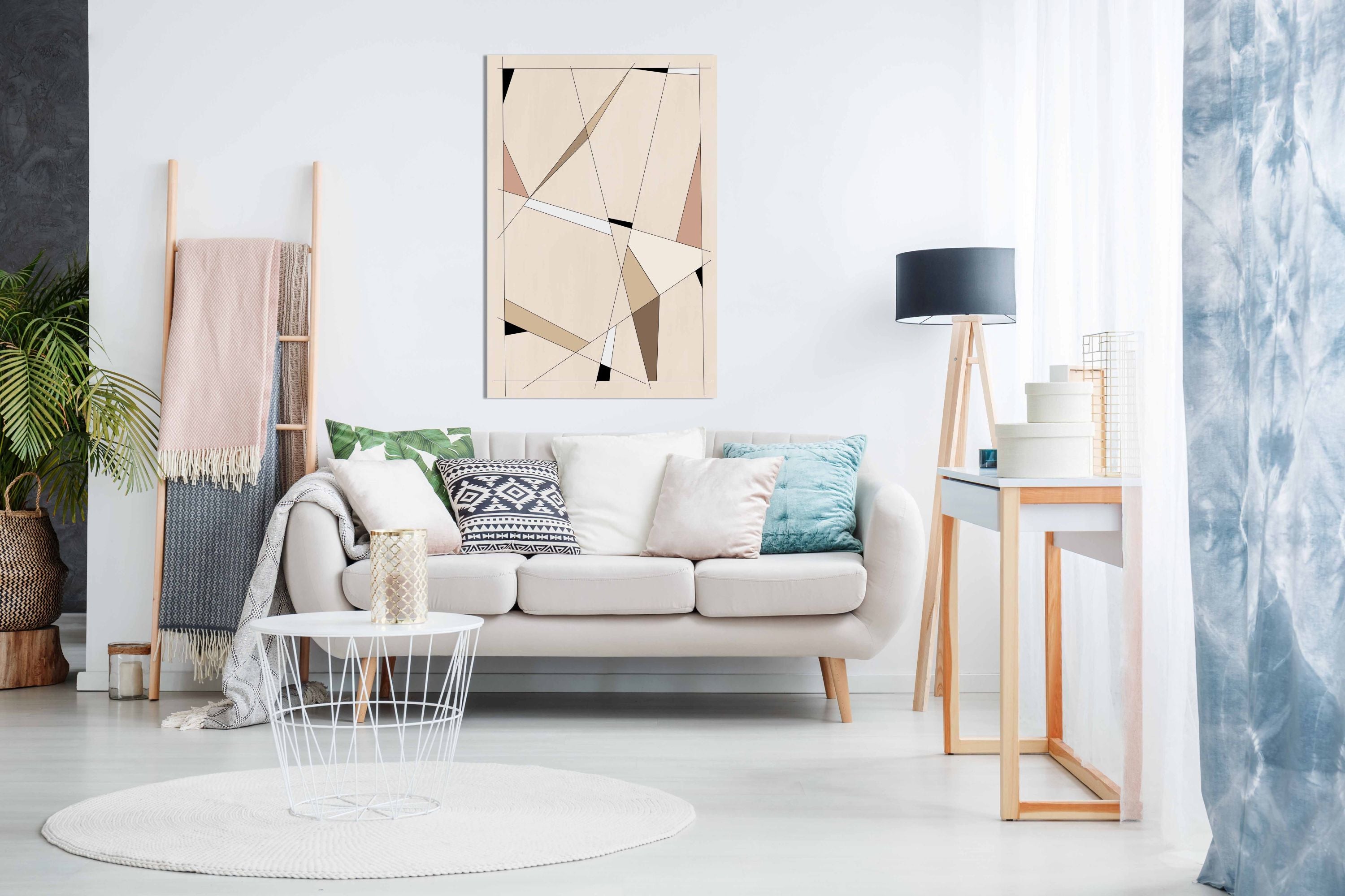 Geometric Beige art No 1, Pictures for Home Walls, Bedroom, Living Room & Bathroom Decor