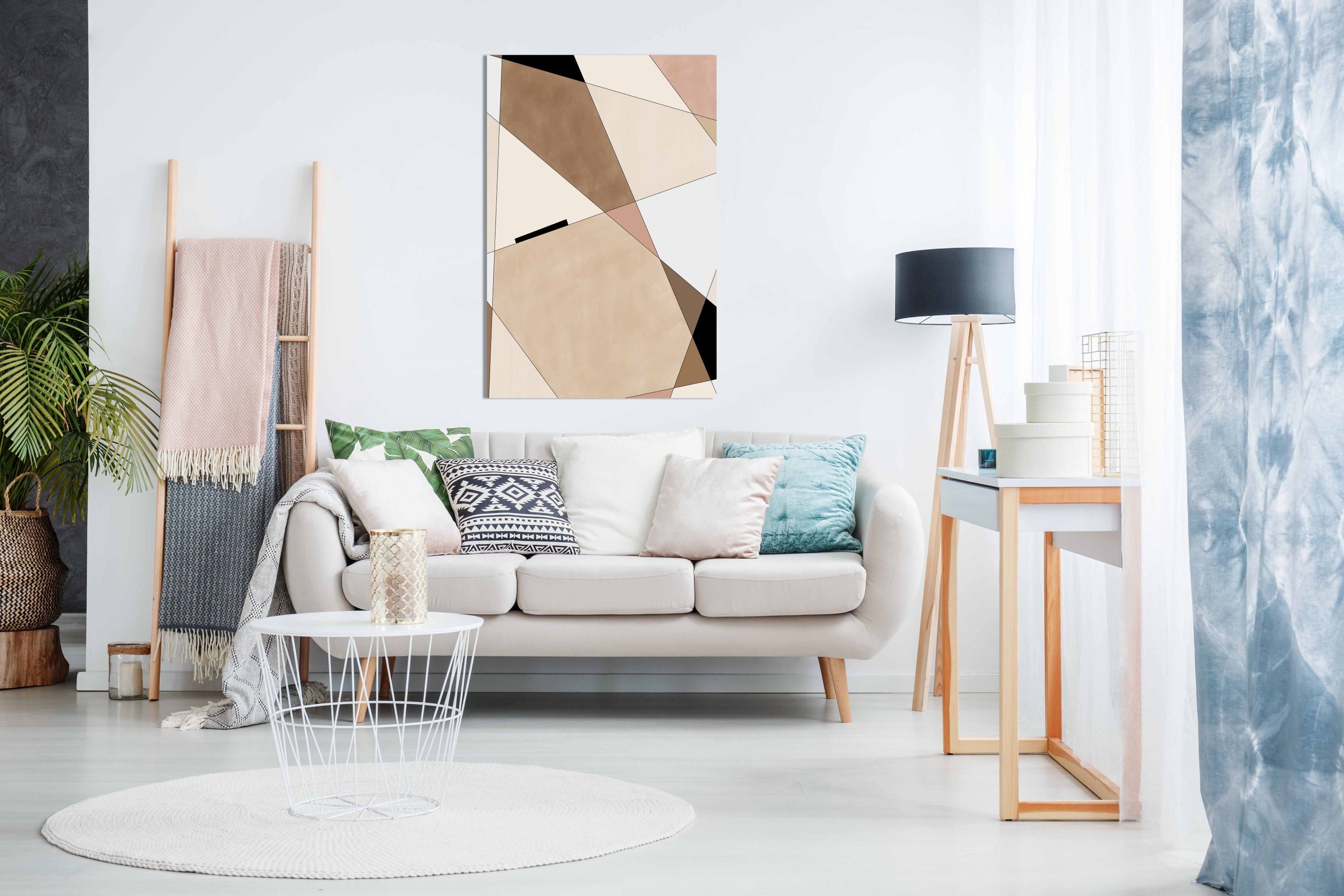 Geometric Beige art No 2, Pictures for Home Walls, Bedroom, Living Room & Bathroom Decor