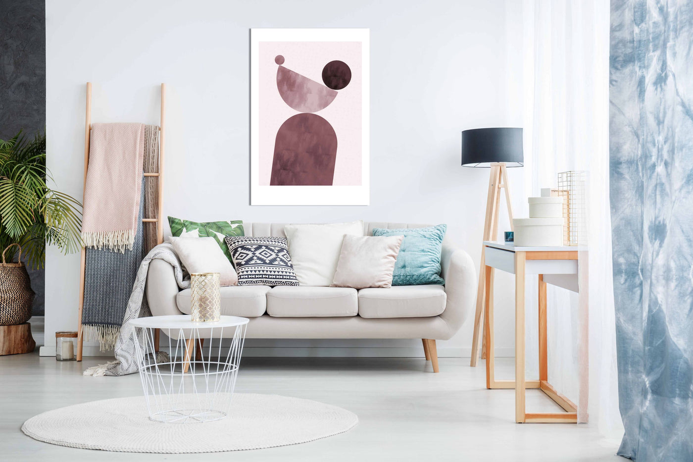 Geometrical Shapes Purple, Pictures for Home Walls, Bedroom, Living Room & Bathroom Decor