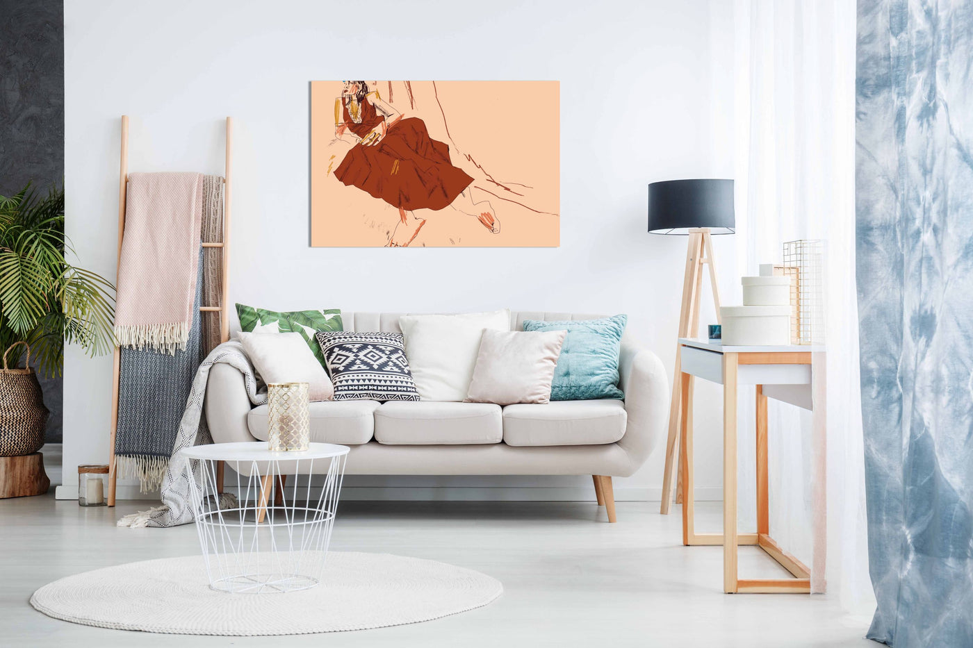 Girl Lying On A Sofa, Pictures for Home Walls, Bedroom, Living Room & Bathroom Decor