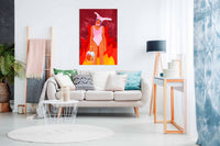 Girl On Fire, Pictures for Home Walls, Bedroom, Living Room & Bathroom Decor