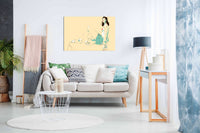 Girl Sitting, Pictures for Home Walls, Bedroom, Living Room & Bathroom Decor