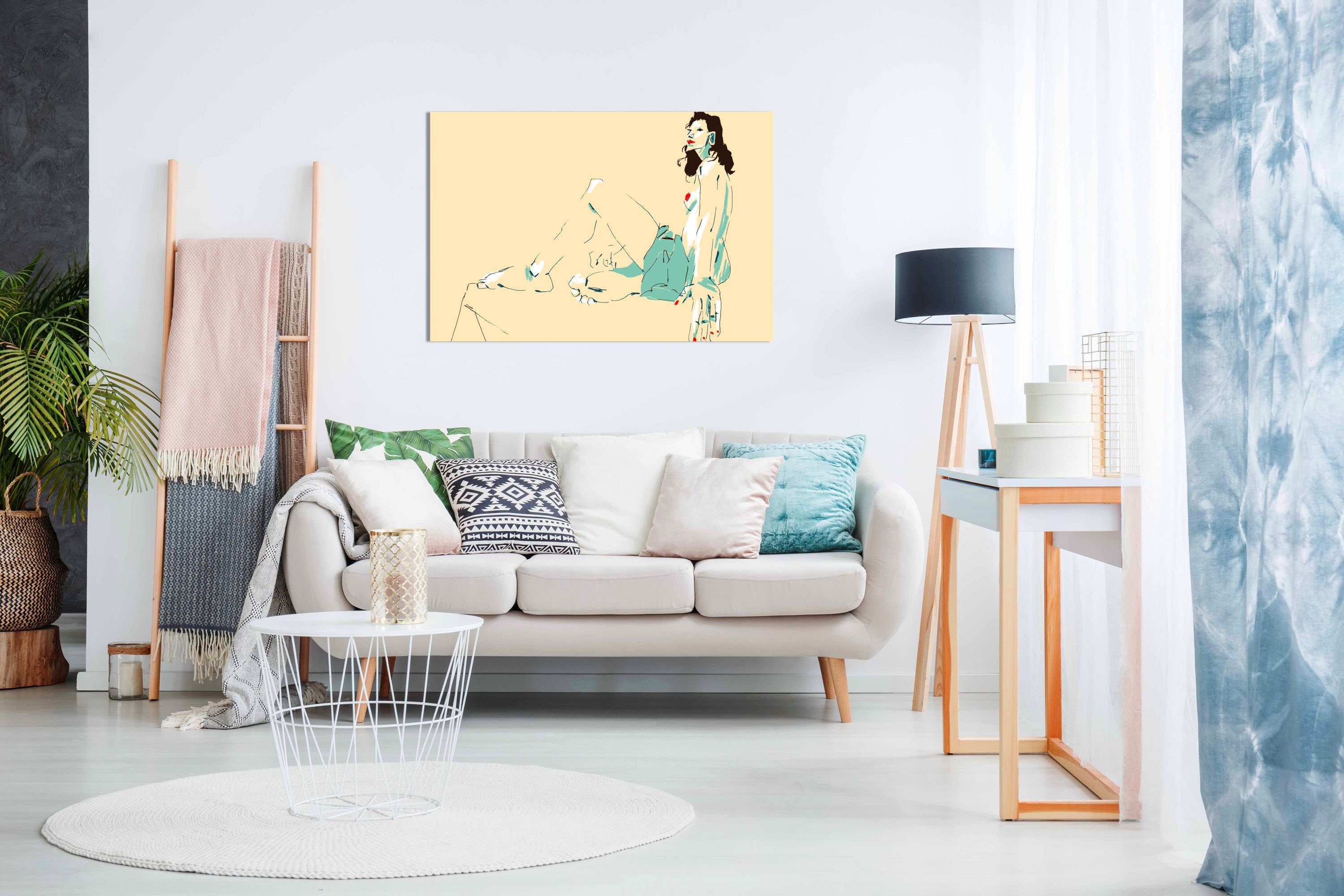 Girl Sitting, Pictures for Home Walls, Bedroom, Living Room & Bathroom Decor