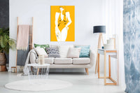 Girl in Bathing Suit Yellow, Pictures for Home Walls, Bedroom, Living Room & Bathroom Decor